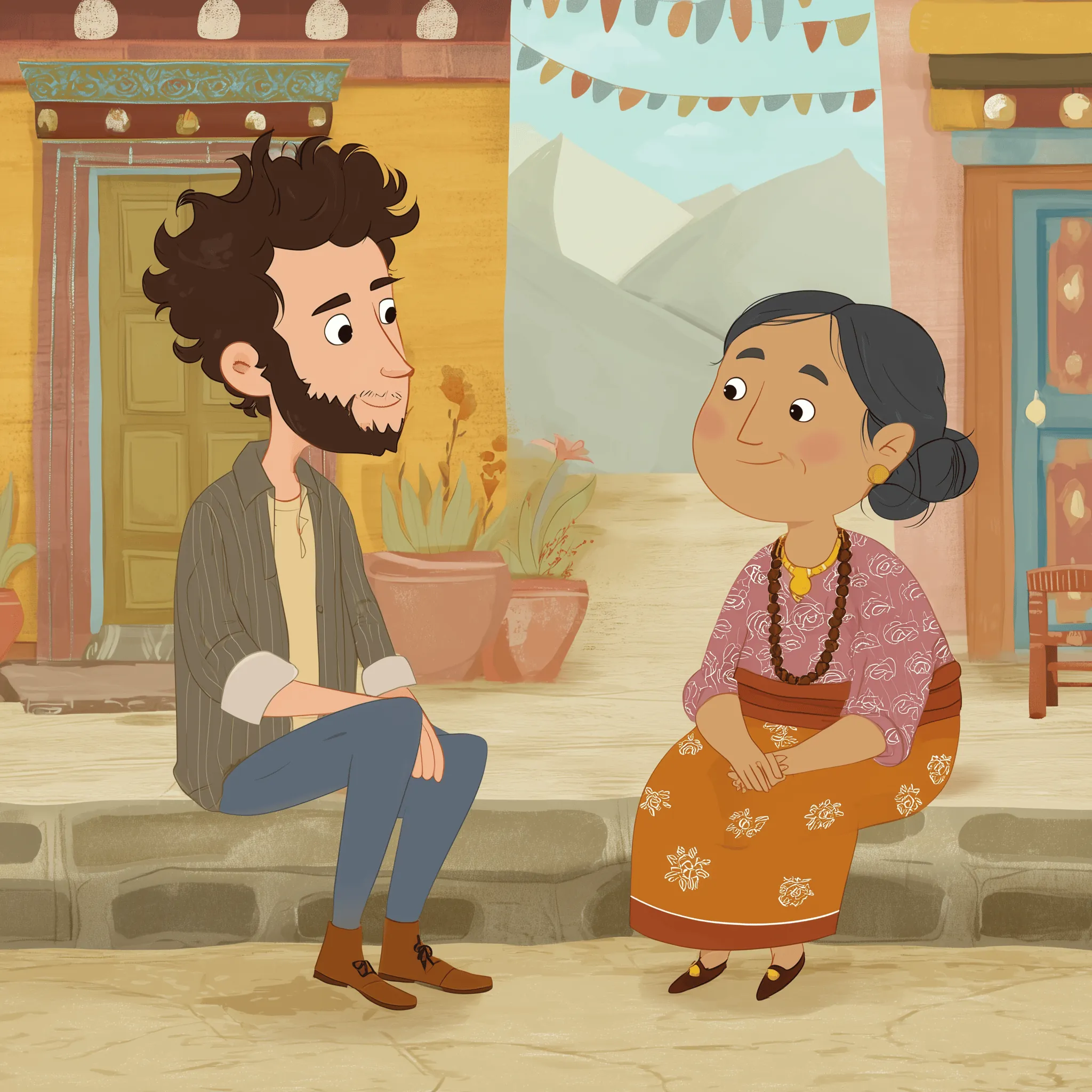 A learner reading one-on-one with a native Tibetan tutor