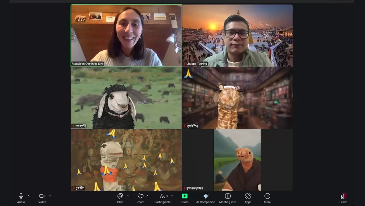An advanced Tibetan class live on Zoom